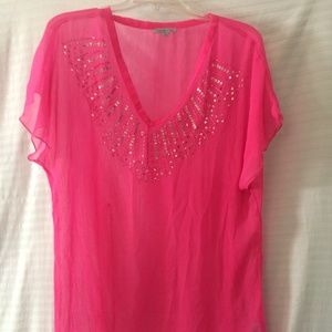 Women's Pink Sheer Blouse